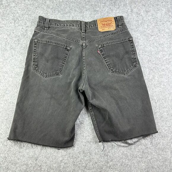 VTG Levis 550 Jean Shorts Jorts Mens 34 Relaxed Fit Cut Off Distressed Grunge* - Picture 4 of 11